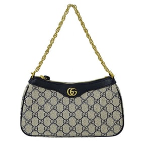 Gucci GUCCI Bag Women's Ophidia Handbag Shoulder 2way PVC Small Navy Beige 735132 GG Supreme Plus