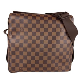 Louis Vuitton Damier Naviglio Shoulder Bag in Canvas, Brown and Gold, Men's, N45255 z7560