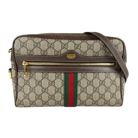 Gucci Ophidia Shoulder Bag in GG Supreme Canvas, Brown, Women's, 517080 z7540