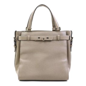 Valextra B Cube Handbag, Beige Leather, Women's, h31675a