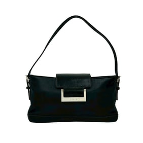LOEWE Logo Leather Handbag, One Shoulder Bag, Mini Tote Pouch, Black 21180