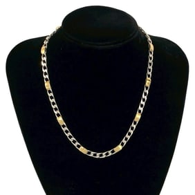 TIFFANY & Co. Tiffany Figaro Chain Sterling Silver 925 Necklace Pendant in and Gold 38711