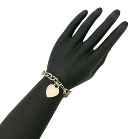 TIFFANY & Co. Tiffany Heart Tag Bracelet, 925 Sterling Silver, Chain, 23259