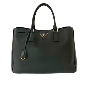 PRADA Galleria Triangle Logo Saffiano Leather Handbag/Mini Tote Bag, Black, 26211