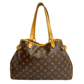 LOUIS VUITTON Batignolles Horizontal Monogram Leather Tote Bag/Semi-Shoulder Bag Brown 42744