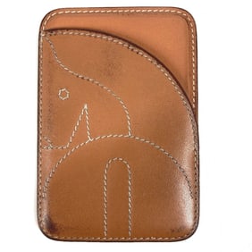 HERMES MagSafe Eman Cheval Business Card Holder, Pass Case, Leather, Unisex, Brown