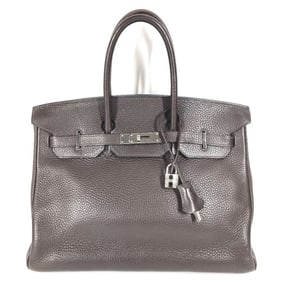 HERMES Birkin 35 Tote Bag/Handbag in Taurillon Clemence Leather, Chocolate Brown, for Men and Women