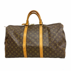 Louis Vuitton Monogram Keepall 50 Boston Bag M41426 Brown Men's and Women's
