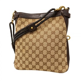 Gucci GG Canvas Shoulder Bag 109106 Brown Women's