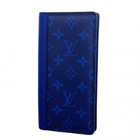 Louis Vuitton Taiga Rama Portefeuille Brazza Long Wallet M30297 Cobalt Men's