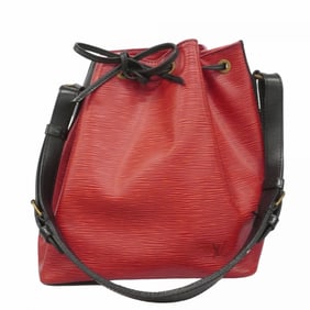 Louis Vuitton Epi Petit Noe Shoulder Bag M44172 Castilian Red Noir Women's
