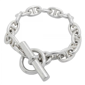Hermes Hermès Chaine d'Ancre Bracelet, MM, 16 Links, Silver 925, Men's/Women's