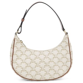 CELINE Ava Triomphe Canvas Shoulder Bag (193952BZJ.01BC) in White