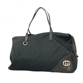 Gucci GG Canvas Tote Bag 169944 Black Champagne Women's