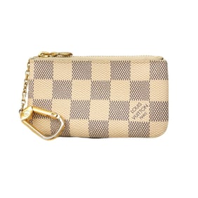Louis Vuitton Damier Azur Pochette Cle Wallet/Coin Case N62659 White Women's