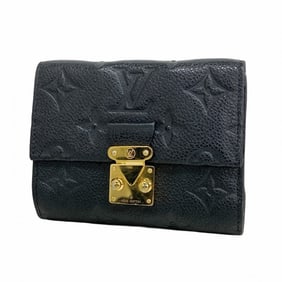Louis Vuitton Monogram Empreinte Metisse Compact Tri-fold Wallet M80880 Noir Women's