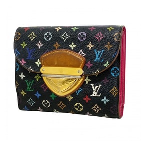 Louis Vuitton Monogram Multicolore Tri-fold Wallet Portefeuille Koala M58087 Noir Grenard Women's