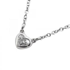 Tiffany Necklace By the Yard Heart 1PD Pt950 Platinum Diamond Women's