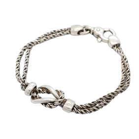 Tiffany Bracelet Center Knot Double Rope Sterling Silver 925 for Men and Women