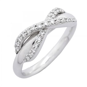 Tiffany Infinity Ring, 18K White Gold with Diamonds, Size 8, Women's