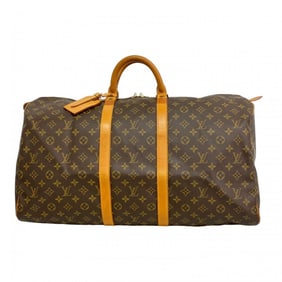 Louis Vuitton Monogram Keepall 55 Boston Bag M41424 Brown Men's and Women's