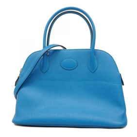 Hermes Hermès Bolide 27 Handbag, Epsom Leather, Blue Zanzibar, A Stamp, 2-Way Bag for Women