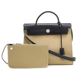 HERMES Hermes Airbag Zip PM Handbag, D Stamp, Women's, Beige