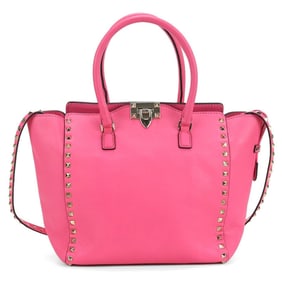 Valentino Rockstud 2-Way Tote Bag, Pink, Women's