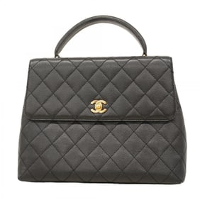 Chanel Matelasse Caviar Leather Handbag, Black, Women's