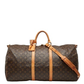 Louis Vuitton Monogram Keepall Bandouliere 60 Boston/Shoulder Bag, 2-Way, M41412, Brown Leather,