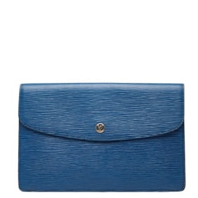 Louis Vuitton Epi Montaigne 27 Second Bag/Clutch Bag M52655 Toledo Blue Leather Women's LOUIS
