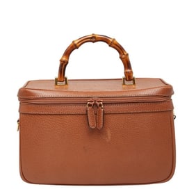 Gucci Bamboo Vanity Bag Handbag 013 122 Brown Leather Women's GUCCI