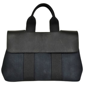 Hermes HERMES Valparaiso PM Handbag Toile Chevron Black