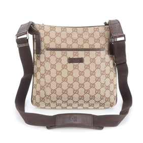 Gucci GG Canvas 122793 Leather Shoulder Bag Messenger Brown Men's