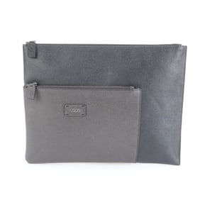 Tod's Leather Clutch Bag Pouch Black Men's