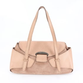 Tod's Leather Shoulder Bag Tote Handbag Pink Women's