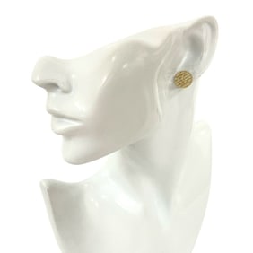 CHANEL Coco Mark Motif GP Earrings, Gold and White, 80959