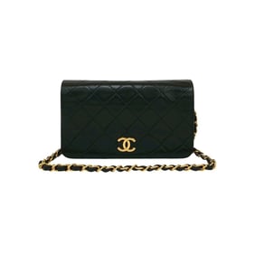 CHANEL Matelasse Coco Mark Lambskin Chain Shoulder Bag Pochette Black f2023
