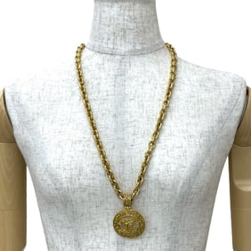 CHANEL Coco Motif GP Chain Necklace Pendant Gold 82445