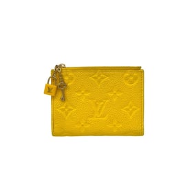 LOUIS VUITTON Portefeuille Lisa Monogram Empreinte Leather Bifold Wallet, Yellow, 2109a