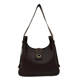 ?C engraved HERMES Saco Fjord leather semi-shoulder bag, one-shoulder brown tote bag 39461