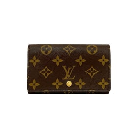LOUIS VUITTON Louis Vuitton Porte Monnaie Tresor Monogram Leather Bifold Wallet Brown 96623