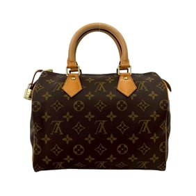 LOUIS VUITTON Speedy 25 Monogram Leather Handbag/Mini Boston Bag Brown 35177