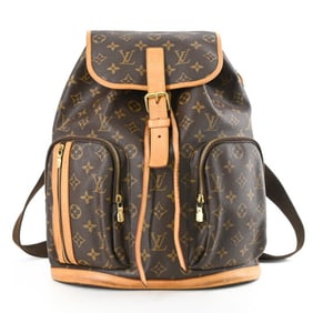 LOUIS VUITTON Sac Ado Bosphor Monogram Backpack, Brown Leather, M40107