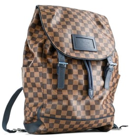 LOUIS VUITTON Louis Vuitton Runner Damier Ebene Blue Canvas Backpack N41377