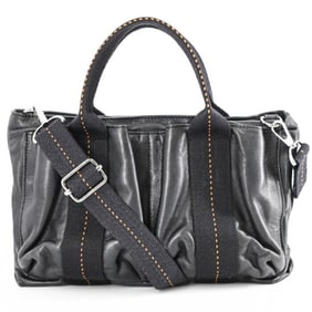 HERMES Caravan Horizontal PM Handbag/Shoulder Bag in Black Veau Derma Leather