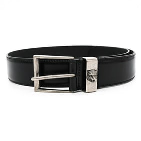 GUCCI Tiger Wildcat Leather Belt for Men, Black, Size 80, 495124, DT90N