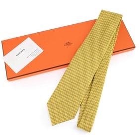 HERMES Hermes Tie Mike Silk Yellow Jaune