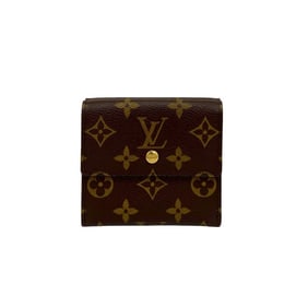 Unused, stored LOUIS VUITTON Porte Monnaie Bié Carte Credit Monogram Leather Tri-fold Wallet,