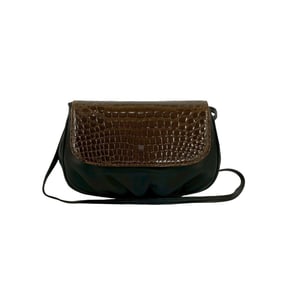 LOEWE Anagram Logo Leather Shoulder Bag/Pochette/Sacoche in Black and Brown (1415a)